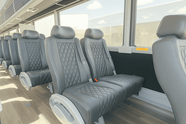 interior of Bus Rental Company Fort Lauderdale charter bus