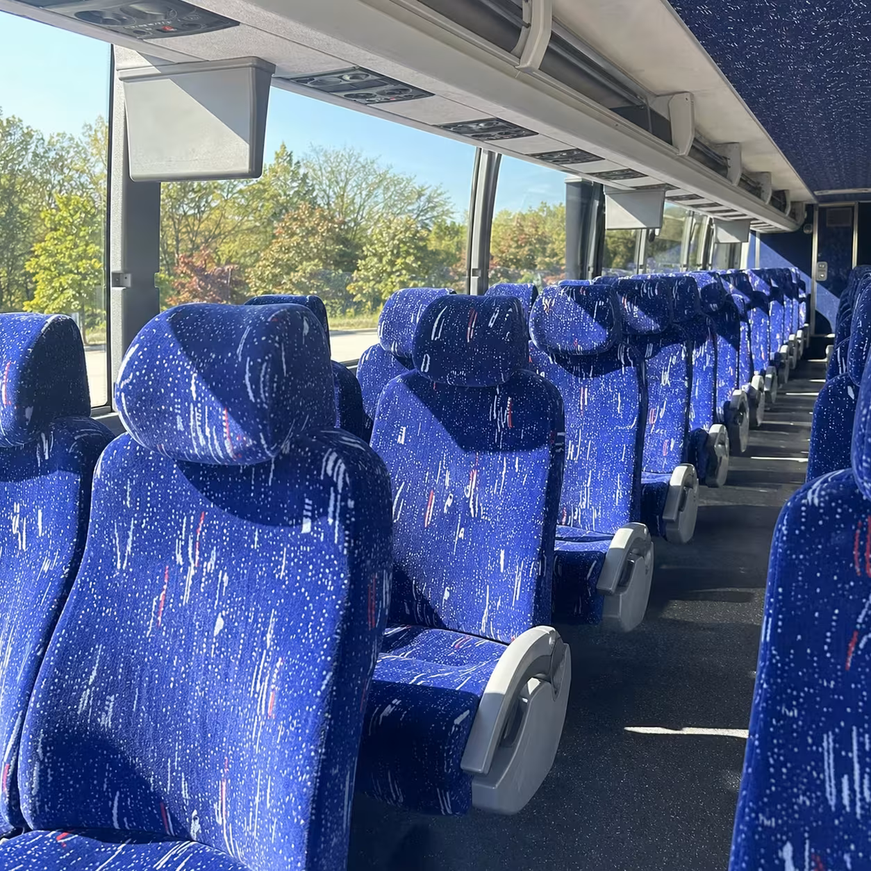 56 passenger charter bus inside
